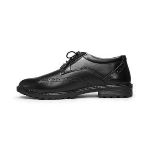 Classic Black Oxford Shoes for Men – Formal Leather Lace-Up Dress Shoes